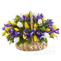 Basket of spring flowers "Anastasia"