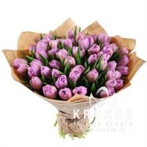 Ceriņkrāsas peonijveida tulpju pušķis