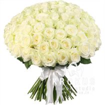 Baltu rožu pušķis 70cm