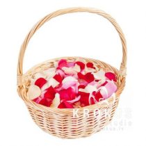 Basket with rose petals