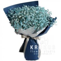 Bouquet of blue gypsophila