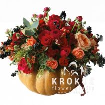 Sezonas kompozīcija ķirbī