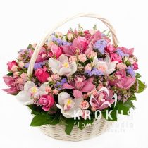 Rožu un orhideju grozs "Elizabete"