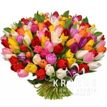 Bouquet of colorful tulips