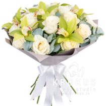 Rožu un orhideju pušķis