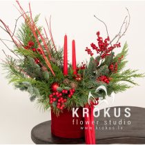 Ziemassvētku kompozīcija "Sarkanais velvets"