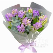 Ceriņkrāsas hiacinšu pušķis