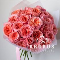 Rozā peonijveida rozes