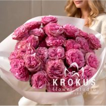 Rozā peonijveida rozes