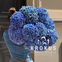 Zilo hortenziju pušķis